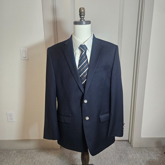 Michael Kors Other - Michael Kors Men's Suit Blazer‎ 42R Wool Blend 2-Button Navy Blue - Flaw